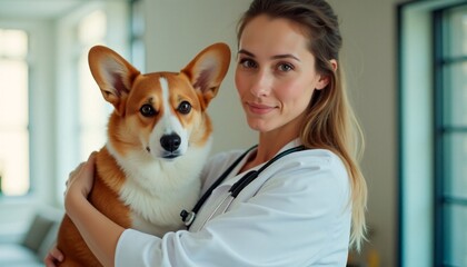 Veterinarian Cares for Dogs in Modern Clinic - Quality Veterinary Care and Professional Animal Care