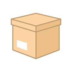 Cardboard box icon. Symbol of delivery or product packaging. Designation of a parcel or purchase.