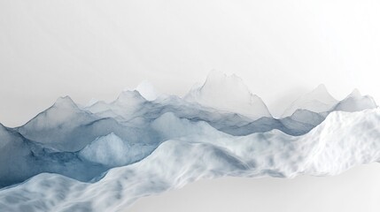 Fototapeta premium Abstract Mountain Landscape in Blue and White