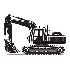 Excavator silhouette vector illustration