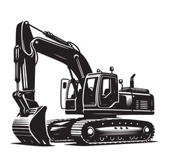 Excavator silhouette vector illustration