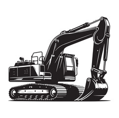 Excavator silhouette vector illustration