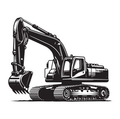 Excavator silhouette vector illustration
