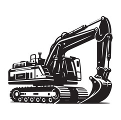 Excavator silhouette vector illustration