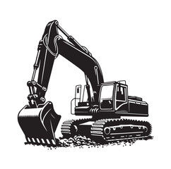 Excavator silhouette vector illustration