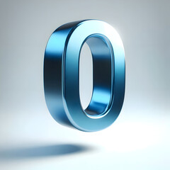 Obraz premium 3d blue number 0 isolated