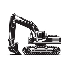 Excavator silhouette vector illustration
