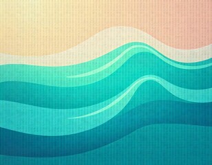 Abstract Ocean Waves on Textured Background