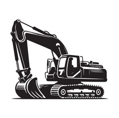 Excavator silhouette vector illustration