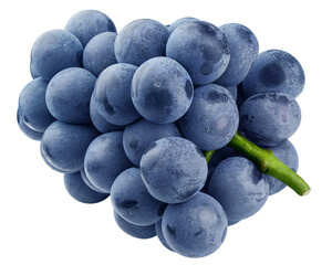 purple or blue Grape, isolated on white background, full depth of field