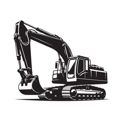 Excavator silhouette vector illustration