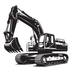 Excavator silhouette vector illustration