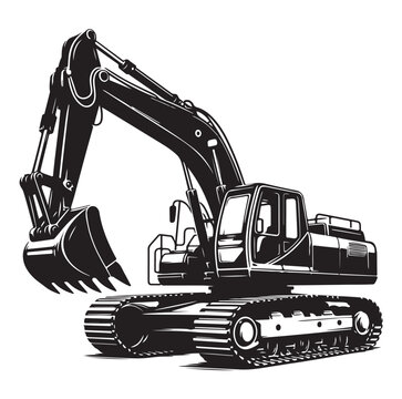 Excavator silhouette vector illustration