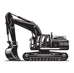 Excavator silhouette vector illustration
