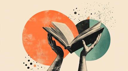 Hands Holding Open Book  Abstract Art  Knowledge  Reading  Literature  Education