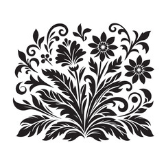 Floral design silhouette vector illustration