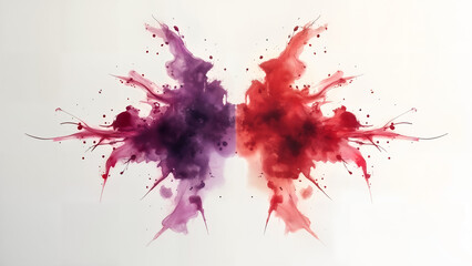 Abstract Watercolor Rorschach Art
