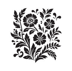 Floral design silhouette vector illustration