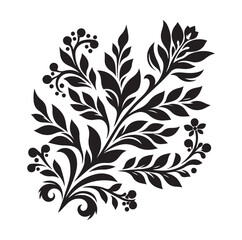Floral design silhouette vector illustration