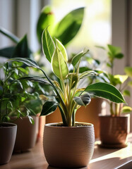 Fototapeta na wymiar Rośliny domowe w doniczkach