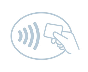 Contactless payment icon (NFC). Symbol of purchase or store, cash register or bank card. Cashless payment.