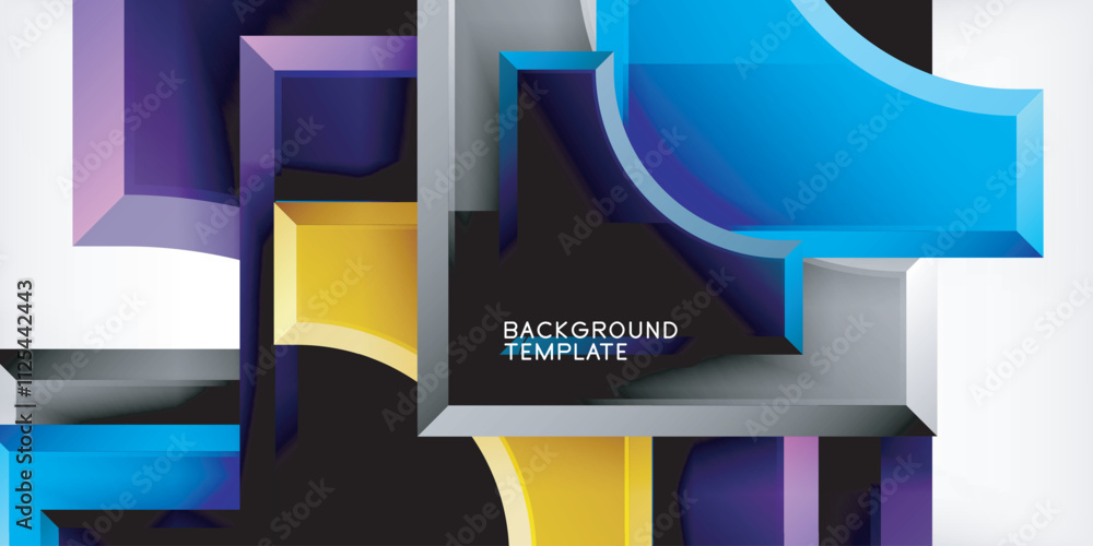 Poster geometric design abstract background - circles and triangles