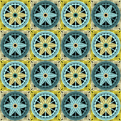 Pattern with crochet granny square wallpaper handmade decorative art design print