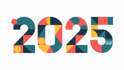 An abstract illustration of the number 2025 made of flowing shapes and vibrant colors, perfect for creative New Year designs and modern celebrations.

