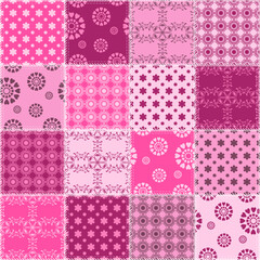 patchwork background with different patterns print for textile, paper, objects, seamless artistic decor handmade illustration vector