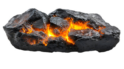 Glowing Lava Rocks and Fiery Landscape from Volcanic Eruption Natural Phenomenon