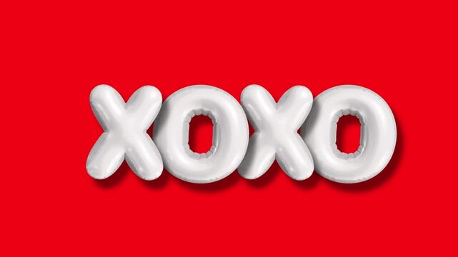 XOXO hugs and kisses inflating balloon type Valentine message