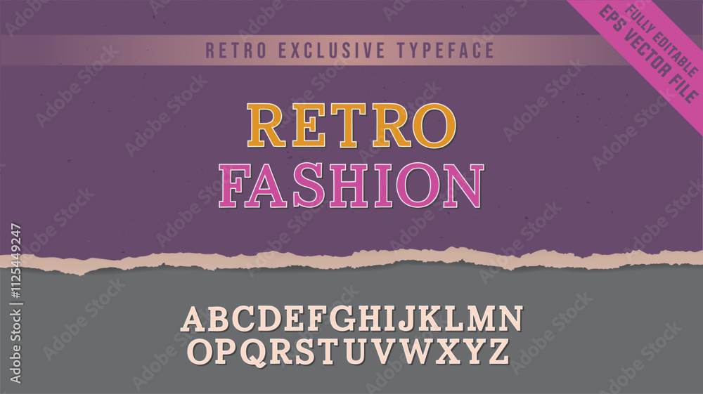 Fototapete editable vector vintage alphabet font set. fully customizable retro-inspired classical typography fo