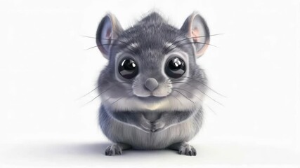 Curious cartoon mouse expresses surprise and joy in animated sequence