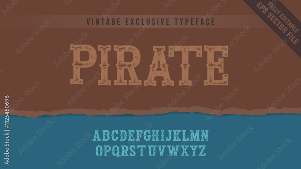Fototapete editable vector vintage alphabet font set. fully customizable retro-inspired classical typography fo