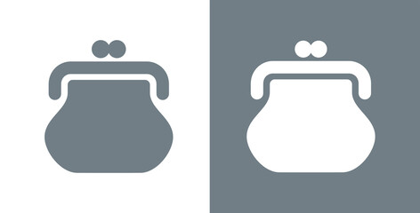 Obraz premium Old wallet icon. Attribute of money or wealth. Women's wallet. Sign of payment, purchase or cost. Pictogram of price, amount or savings. Symbol of history, rarity or finance.