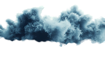 Dramatic Blue Sky Cloudscape with Ethereal Smoke and Fluffy Clouds