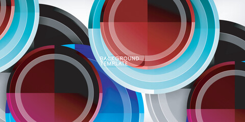 Obraz premium Minimal geometric abstract background. Circle triangle design