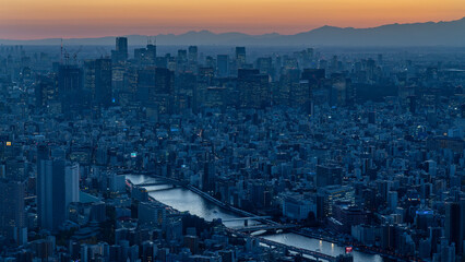 Tokyo Japan Sunset downtown