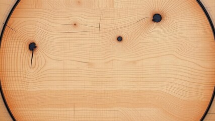 Circular wooden texture with natural grains and knots, natural