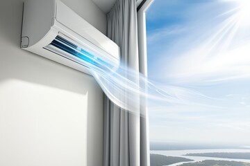 air conditioning in the room in light colors