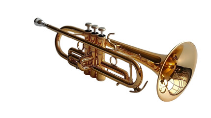 Obraz premium Shiny Gold Trumpet Close-Up for Jazz and Classical Music Performance