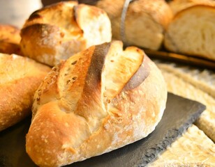 Naklejka premium Savory Bread Creations: Loaves and Rolls to Savor