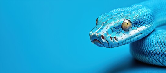 Fototapeta premium blue snake on a blue background
