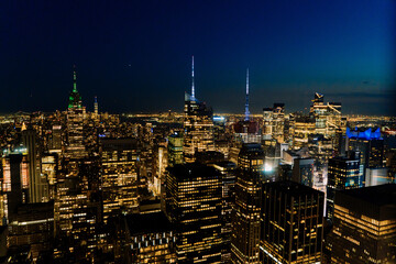Breathtaking Night Cityscape of Vibrant and Lively Metropolis at Dusk and Night