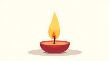 Illustration of a burning candle, it returns to the background.