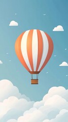 Naklejka premium Hot Air Balloon Soaring Above Clouds