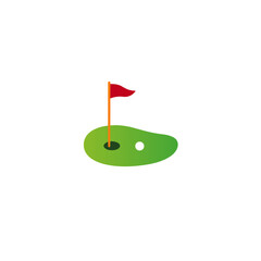 Golf court ball flag icon flat vector design