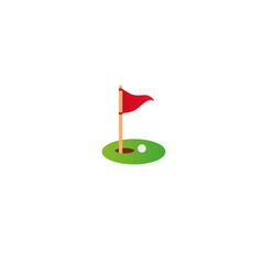 Golf court ball flag icon flat vector design