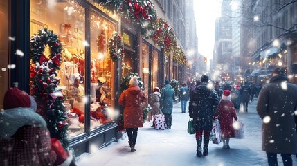 Obraz premium christmas street