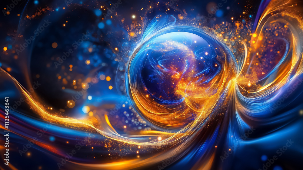 Poster bright planets align in a romantic cosmic display, casting vivid colors and intricate patterns in th